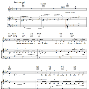 Leonard Bernstein Maria (from West Side Story) Musik Noten - Piano, Vocal & Guitar Chords - 64445-0