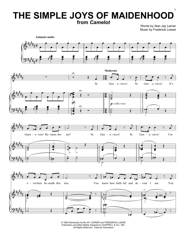 Lerner & Loewe The Simple Joys Of Maidenhood Musik Noten - Piano & Vocal - 29705-0