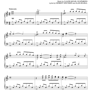 Les Miserables (Musical) Empty Chairs At Empty Tables Musik Noten - Piano Solo - 90861-0