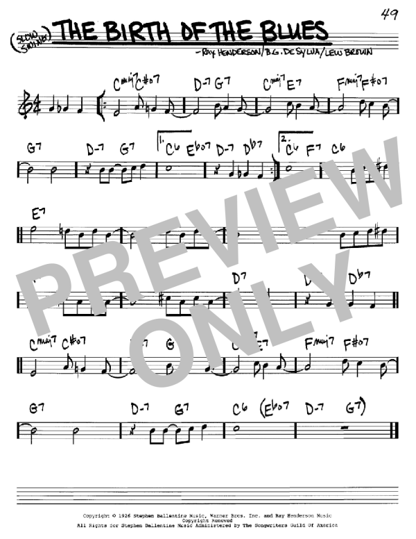 Lew Brown The Birth Of The Blues Musik Noten - Solo Guitar - 83420-0