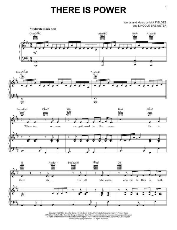Lincoln Brewster There Is Power Musik Noten - Piano, Vocal & Guitar Chords - 175362-0