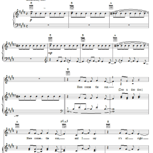 Linda Eder Here Comes The Sun Musik Noten - Piano, Vocal & Guitar Chords - 24214-0