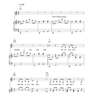 Linda McCartney Cow Musik Noten - Piano, Vocal & Guitar Chords - 34050-0