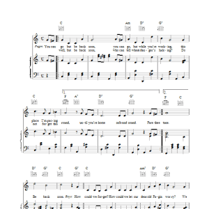 Lionel Bart Be Back Soon Musik Noten - Piano, Vocal & Guitar Chords - 15862-0