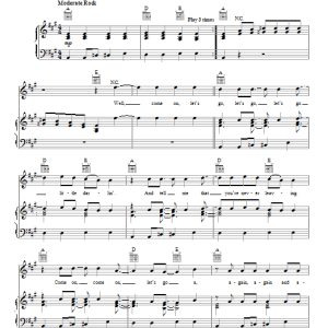 Los Lobos Come On Let's Go Musik Noten - Piano, Vocal & Guitar Chords - 90068-0