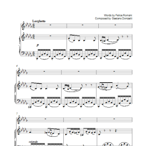 Luciano Pavarotti Una Furtiva Lagrima (A Furtive Tear) Musik Noten - Piano, Vocal & Guitar Chords - 39226-0