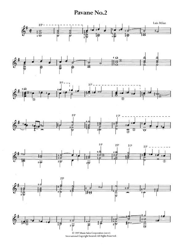 Luis de Milán Pavane No. 2 Musik Noten - Easy Guitar - 122475-0