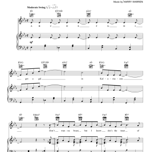 Mack Gordon I've Got A Gal In Kalamazoo Musik Noten - Piano, Vocal & Guitar Chords - 158500-0
