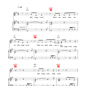 Macy Gray Hey Young World Part 2 Musik Noten - Piano, Vocal & Guitar Chords - 19161-0
