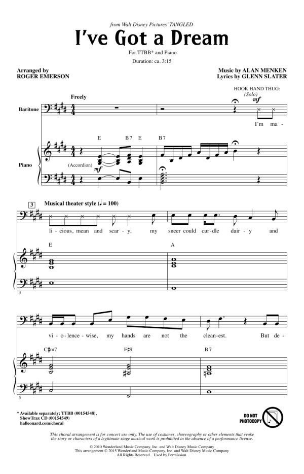 Mandy Moore I've Got A Dream (from Tangled) (arr. Roger Emerson) Musik Noten - TTBB Choir - 177827-0