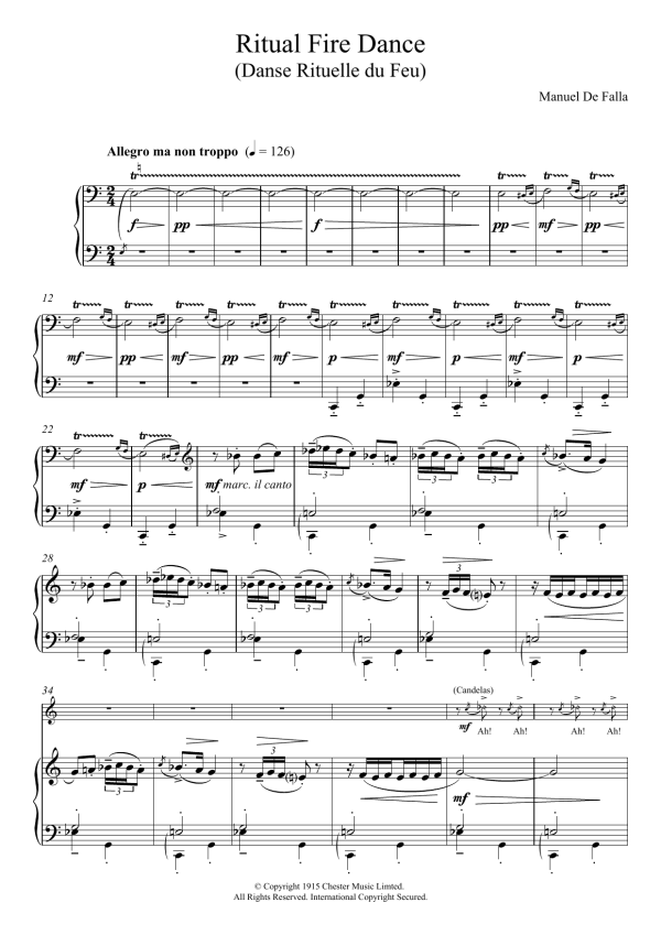 Manuel De Falla Ritual Fire Dance Musik Noten - Piano Solo - 118525-0