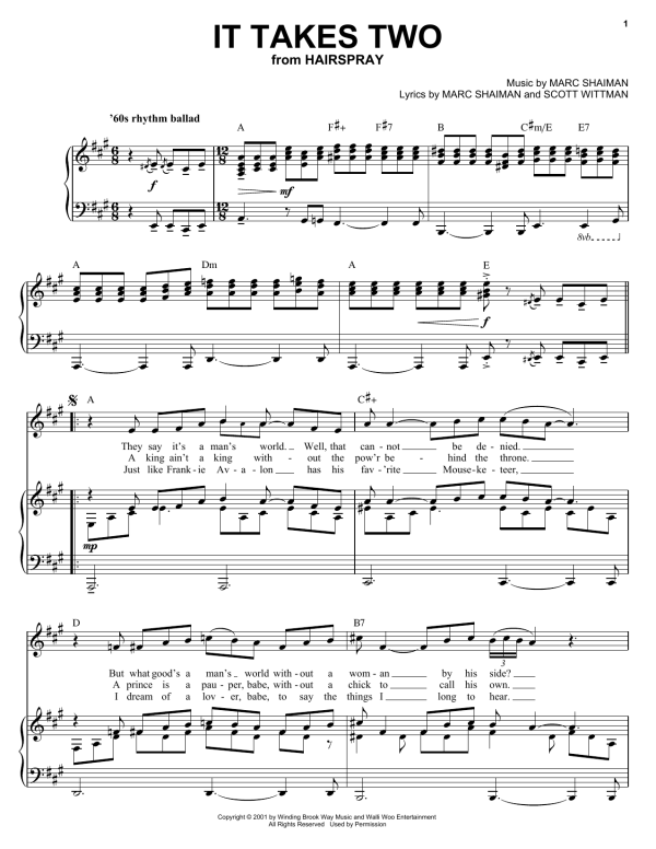 Marc Shaiman It Takes Two Musik Noten - Piano & Vocal - 25315-0