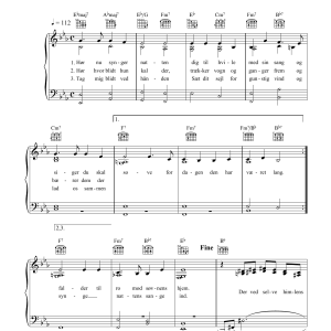 Marie Louise Schmidt Hor Nu Synger Natten Musik Noten - Piano, Vocal & Guitar Chords - 34136-0