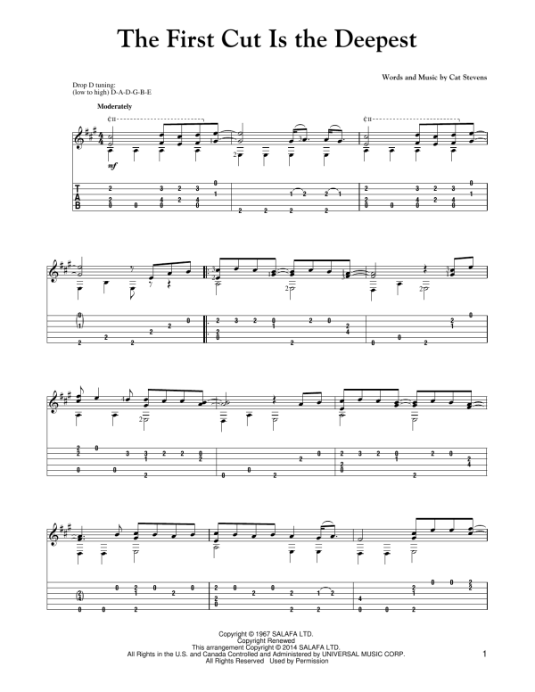 Mark Phillips The First Cut Is The Deepest Musik Noten - Solo Guitar - 155031-0