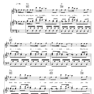 Maroon 5 Animals Musik Noten - Piano, Vocal & Guitar Chords - 156495-0