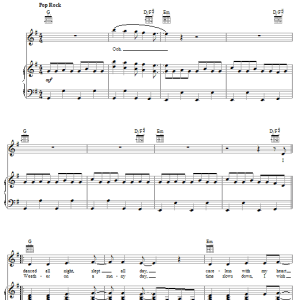 Maroon 5 Not Falling Apart Musik Noten - Piano, Vocal & Guitar Chords - 62204-0