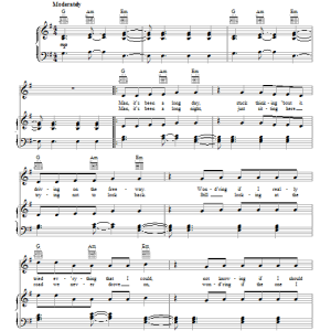 Maroon 5 Sad Musik Noten - Piano, Vocal & Guitar Chords - 92128-0