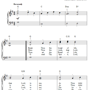 Mary Artemesia Lathbury Break Thou The Bread Of Life Musik Noten - Easy Piano - 30553-0