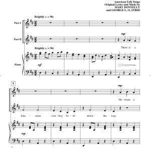Mary Donnelly and George L.O. Strid Yellow Ribbon, Red Bandana (Incorporating "She Wore A Yellow Ribbon" and "Red River Valley") Musik Noten - 2-Part Choir - 175603-0