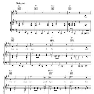 Matt Monro From Russia With Love Musik Noten - Piano, Vocal & Guitar Chords - 43253-0