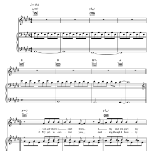Matt Simons With You Musik Noten - Piano, Vocal & Guitar Chords - 115786-0