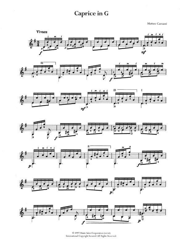 Matteo Carcassi Caprice In G Musik Noten - Easy Guitar - 122409-0