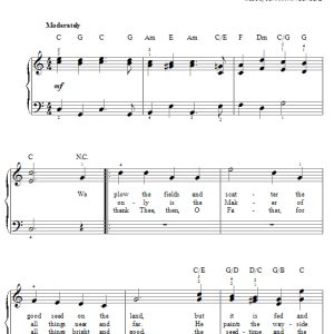Matthias Claudius We Plow The Fields And Scatter Musik Noten - Easy Piano - 30532-0
