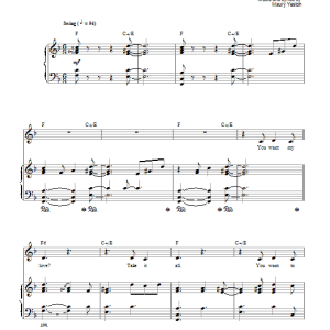 Maury Yeston Take It All Musik Noten - Piano, Vocal & Guitar Chords - 73812-0