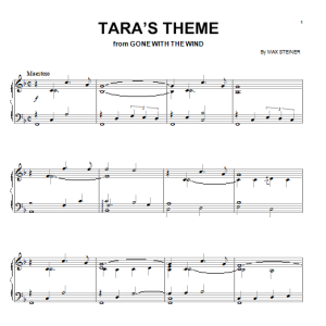 Max Steiner Tara's Theme Musik Noten - Piano, Vocal & Guitar Chords - 91942-0
