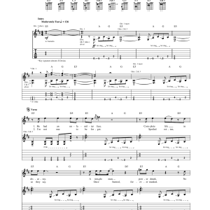 Megadeth Sin Musik Noten - Guitar Tab - 165978-0