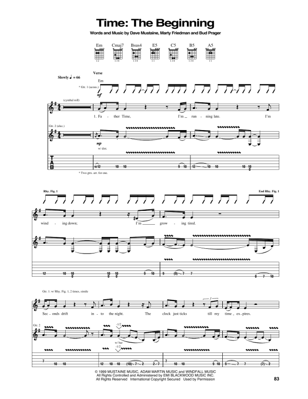 Megadeth Time: The Beginning Musik Noten - Guitar Tab - 165990-0