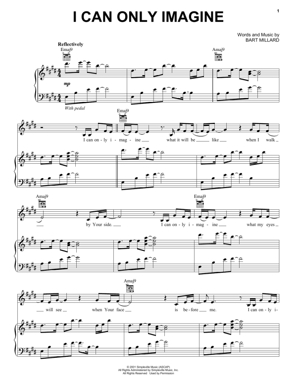 MercyMe I Can Only Imagine Musik Noten - Piano & Vocal - 95243-0