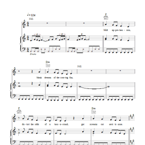 MGMT Flash Delirium Musik Noten - Piano, Vocal & Guitar Chords - 102232-0