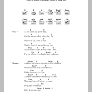 Michael Bolton This Is The Time Musik Noten - Guitar Chords/Lyrics - 108428-0