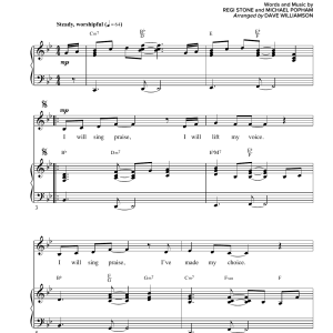 Michael D. Popham I Will Sing Praise Musik Noten - Piano & Vocal - 161029-0