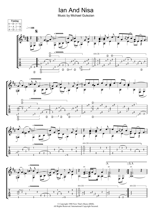Michael Gulezian Ian And Nisa Musik Noten - Guitar Tab - 115340-0