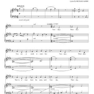 Michael Korie Tuesdays, Thursdays Musik Noten - Piano & Vocal - 161438-0