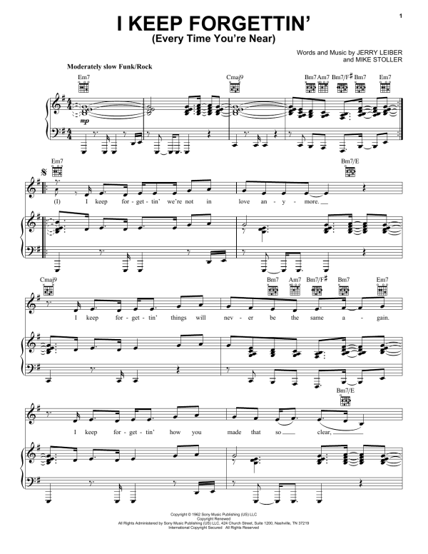 Michael McDonald I Keep Forgettin' (Every Time You're Near) Musik Noten - Piano, Vocal & Guitar Chords - 58159-0