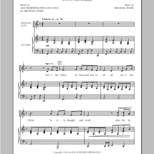Michael Ware Not I, But Christ Musik Noten - SATB Choir - 93826-0