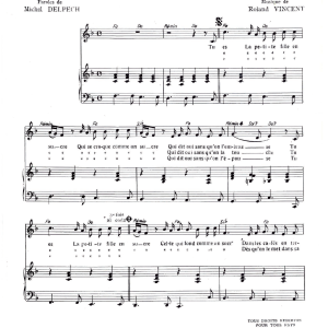 Michel Delpech Petite Fille En Sucre Musik Noten - Piano & Vocal - 120815-0