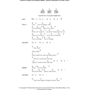 Mickey & Sylvia Love Is Strange Musik Noten - Guitar Chords/Lyrics - 105353-0