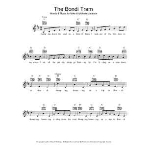 Mike Jackson The Bondi Tram Musik Noten - Lead Sheet / Fake Book - 39566-0