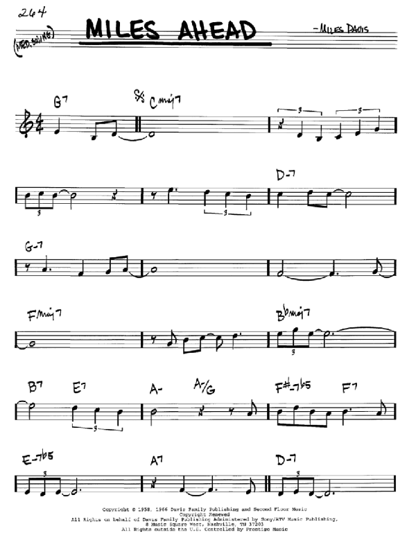 Miles Davis Miles Ahead Musik Noten - Real Book – Melody & Chords – C Instruments - 60301-0