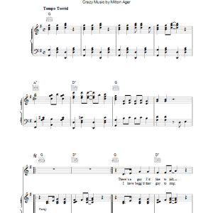Milton Ager Crazy Words, Crazy Tune Musik Noten - Piano, Vocal & Guitar Chords - 36229-0