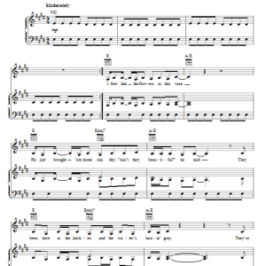 Miranda Lambert Dead Flowers Musik Noten - Piano, Vocal & Guitar Chords - 80485-0