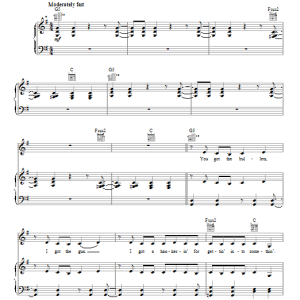 Miranda Lambert Fastest Girl In Town Musik Noten - Piano, Vocal & Guitar Chords - 88325-0