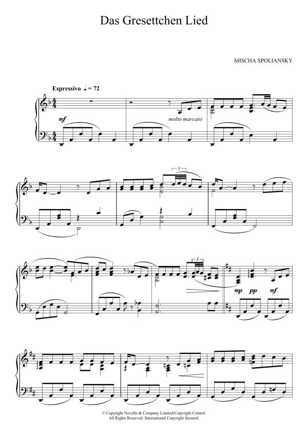 Mischa Spoliansky Das Grisettchen Lied Musik Noten - Piano Solo - 123899-0