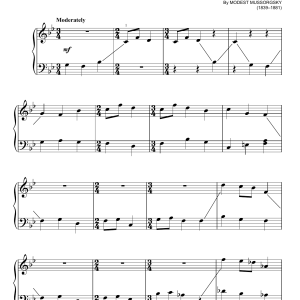 Modest Mussorgsky Theme-Pictures At An Exhibition Musik Noten - Very Easy Piano - 157891-0