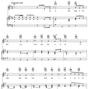 Monty Python's Spamalot King Arthur's Song Musik Noten - Piano, Vocal & Guitar Chords - 52235-0