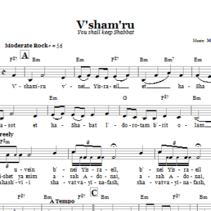 Moshe Rothblum V'sham'ru (You Shall Keep Shabbat) Musik Noten - Lead Sheet / Fake Book - 66359-0